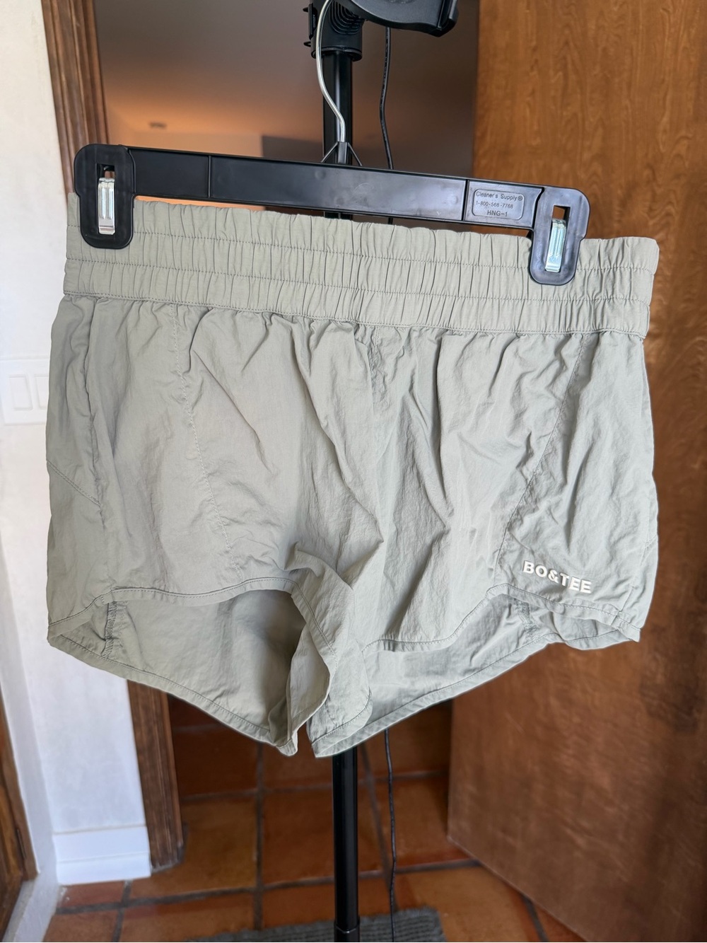 BO+TEE Olive Athletic Elastic-Waist Running Shorts